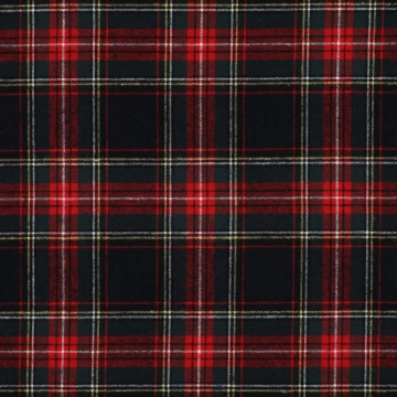 Flanel de bumbac în carouri tartan - Navy și Roșu