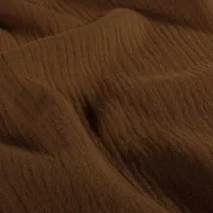 Material Muselină Dublă, 100% bumbac - Brown
