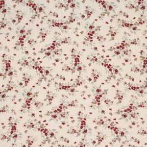 Material Muselină Imprimată Buchete Flori, 100% bumbac - Rosemary Twigg Beige - Img 2