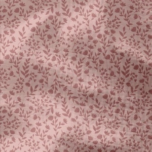 Material Muselină Imprimată Flori, 100% bumbac - Petal & Pink