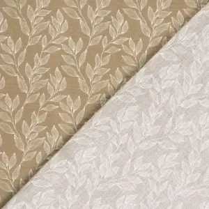 Material Muselină Imprimată Frunze, 100% bumbac - Beige - Img 4