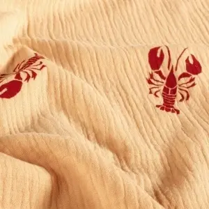 Material Muselină Imprimată Homari, 100% bumbac