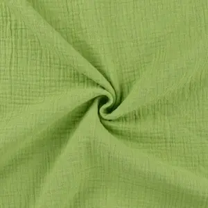 Material Muselină Melange, 100% bumbac - Lime