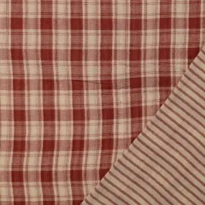 Material Muselină Yarn Dyed cu Două Fețe Carouri Vichy, 100% bumbac - Red