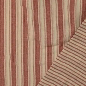 Material Muselină Yarn Dyed Două Fețe Dungi, 100% bumbac - Red - Img 3