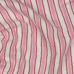 Material Muselină Yarn Dyed Dungi, 100% bumbac - Pink