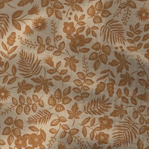 Muselina Imprimata Flori - Beige & Camel