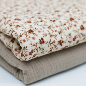Muselină Imprimată Flori - Romantic Flower - Beige