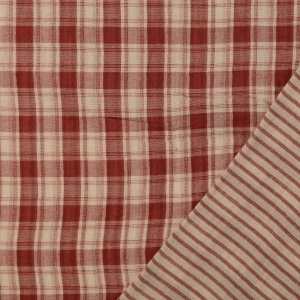Muselina Yarn Dyed cu Doua Fete Carouri Vichy - Red
