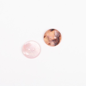 Nasture din sidef rotund 15mm - Roz Pudrat - Img 2
