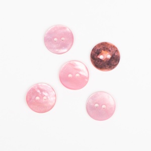 Nasture din sidef rotund 15mm - Roz - Img 3
