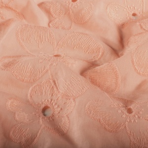 Poplin Brodat Floral - Coral - Img 2