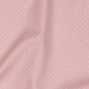 Poplin Bumbac Imprimat Buline Mici - Old Rose