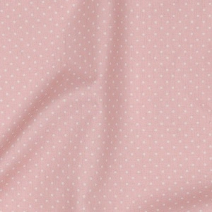 Poplin Bumbac Imprimat Buline Mici - Old Rose