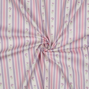 Poplin Premium Imprimat Dungi Si Flori - Purple - Img 3