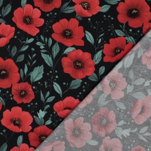 Poplin Premium Imprimat floricele- Black - Img 3