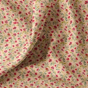 Bumbac Imprimat Flori - Pink & Red