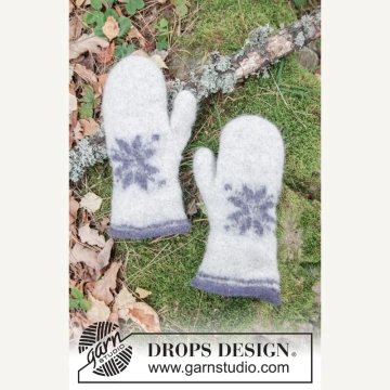 Kit DROPS Mănuși împâslite cu stea – Icy Paws