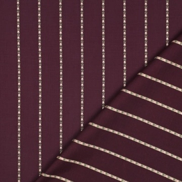 Material Bumbac Dobby Imprimat - Flower & Stripes Burgundy - Img 4