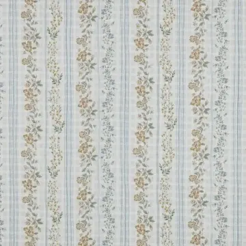 Material Bumbac Jacquard Imprimat - Flower & Checks Alb - Img 2