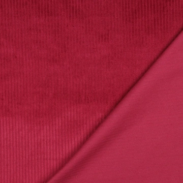 Material Catifea Reiată Corduroy Prespălat 4.5W, 100% bumbac - Cerise - Img 4