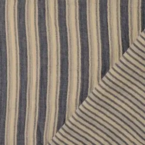 Material Muselină Două Fețe Dungi, 100% bumbac - Black