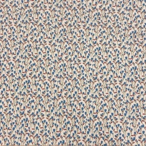 Material Muselină Imprimată Flori, 100% bumbac - Diletta Latte & Blue - Img 3