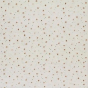 Material Muselină Imprimată Flori Starflower, 100% bumbac- Natural - Img 2