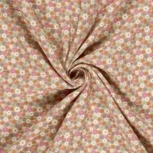Material Muselină Imprimată Floricele, 100% bumbac - Pink - Img 3