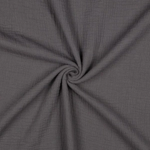Material Muselină Organică GOTS, 100% bumbac - Dark Grey - Img 2