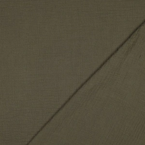 Material Muselină Organică GOTS, 100% bumbac - Dark Moss Green - Img 4