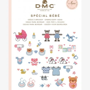 Mini-carte punct în cruce DMC - Bebeluși
