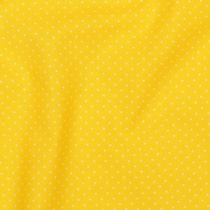 Poplin Bumbac Imprimat Buline Mici - Galben