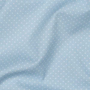 Poplin Bumbac Imprimat Buline Mici - Light Blue