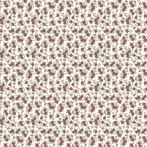 Poplin Imprimat Floricele- Capri Ecru & Grape - Img 3