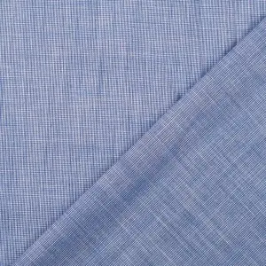Poplin Imprimat Pied De Poule - Blue