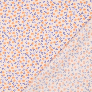 Poplin Organic Imprimat Flori - Piersica - Img 3