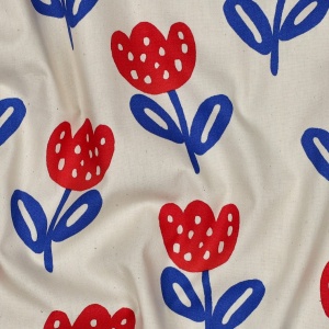 Poplin Organic Imprimat Flori - Img 2