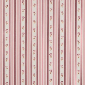 Poplin Premium Imprimat Dungi Și Flori - Pink