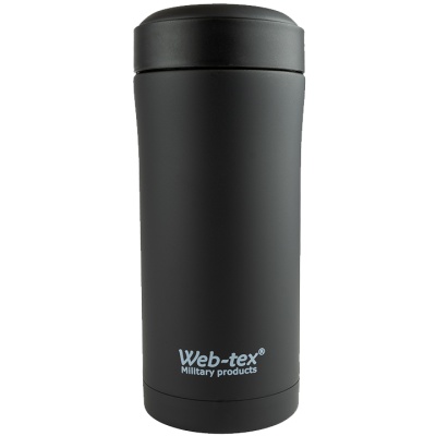 Termos Web-Tex Ammo Pouch Flask 330 ml, negru – oțel inoxidabil, compatibil PLCE