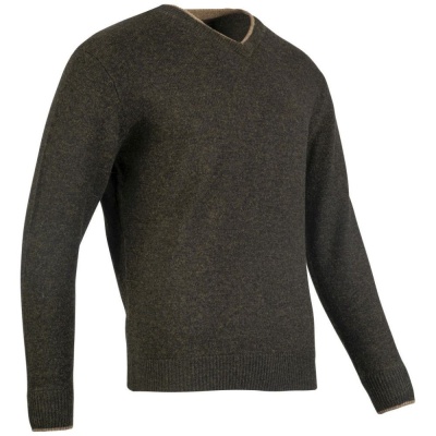 Jack Pyke Ashcombe Pulover 100% lână de miel cu decolteu V, culoare oliv - Img 2