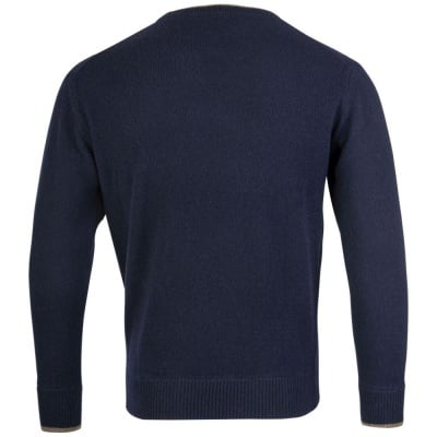 Jack Pyke Ashcombe Pulover 100% lână de miel cu guler O, culoare bleumarin - Img 6