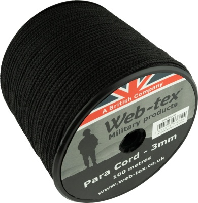 Web-Tex cordelina paracord, 3 mm, 100 m, negru - Img 2