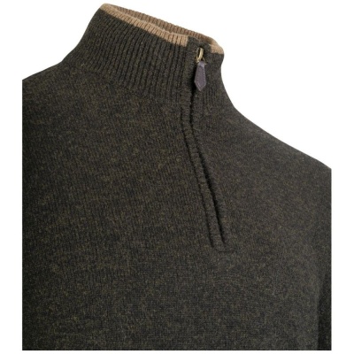 Jack Pyke Ashcombe Pulover 100% lână de miel cu fermoar, culoare oliv - Img 5