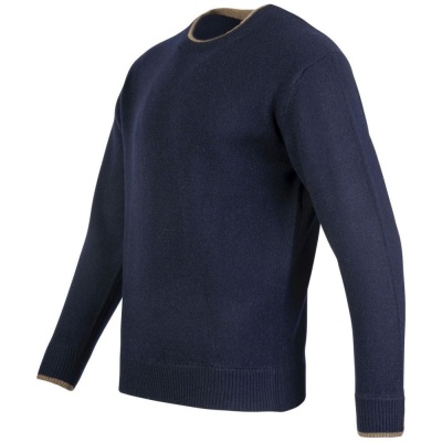 Jack Pyke Ashcombe Pulover 100% lână de miel cu guler O, culoare bleumarin - Img 4