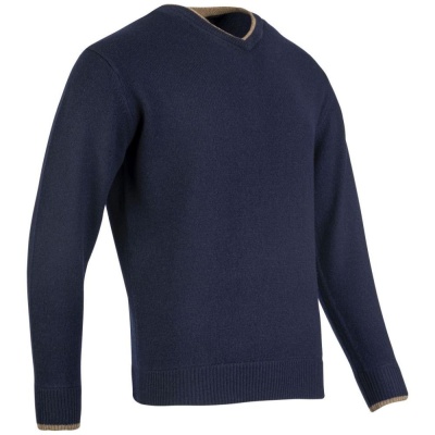 Jack Pyke Ashcombe Pulover 100% lână de miel cu decolteu V, culoare bleumarin - Img 3