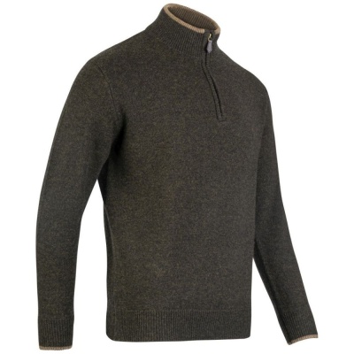 Jack Pyke Ashcombe Pulover 100% lână de miel cu fermoar, culoare oliv - Img 2