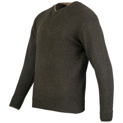 Jack Pyke Ashcombe Pulover 100% lână de miel cu decolteu V, culoare oliv - Img 3
