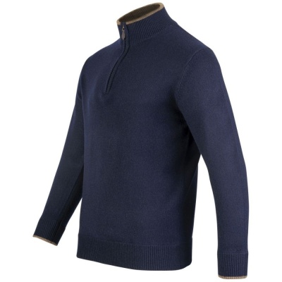 Jack Pyke Ashcombe Pulover 100% lână de miel cu fermoar, culoare bleumarin - Img 3