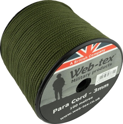 Web-Tex cordelina paracord, 3 mm, 100 m, verde - Img 2